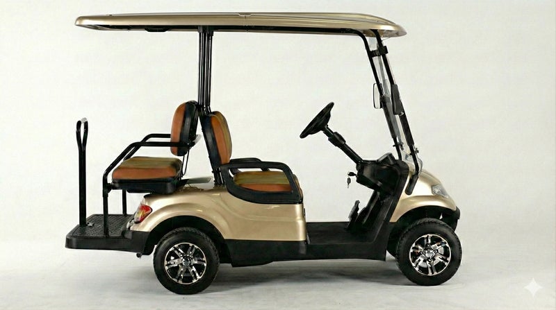 EPIC 2+2 Non-Lifted Electric Golf Cart with Lithium Battery 105Ah & Standard Tires | 4-Seater LSEV (Golden) - Image 5